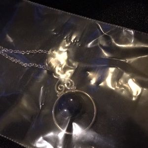 Cabochon cut lapis lazuli  in sterling silver